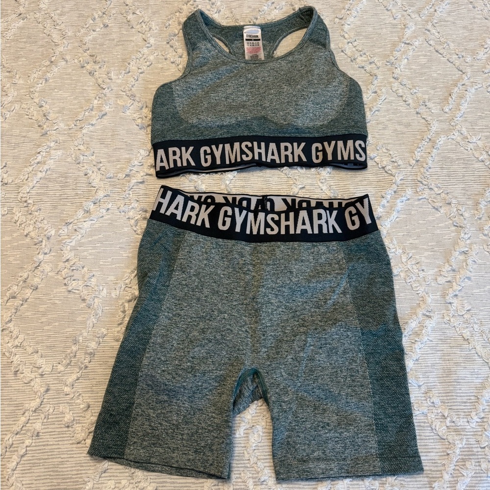 Gymshark Gray Sports Bra and Shorts Set